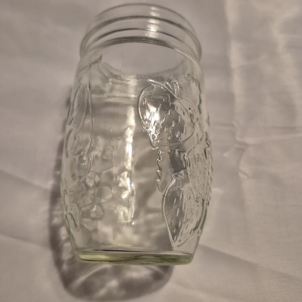 Glass Mason Jar with Bubble Design